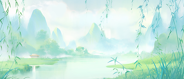 千庫網(wǎng)_清明節(jié)清明中國(guó)風(fēng)山水綠色淡雅古風(fēng)背景插畫_插畫編號(hào)312936